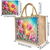 DIY Diamond Painting Flowers Linen Waterproof Handbag Shopping Storage Bag Totes Kit