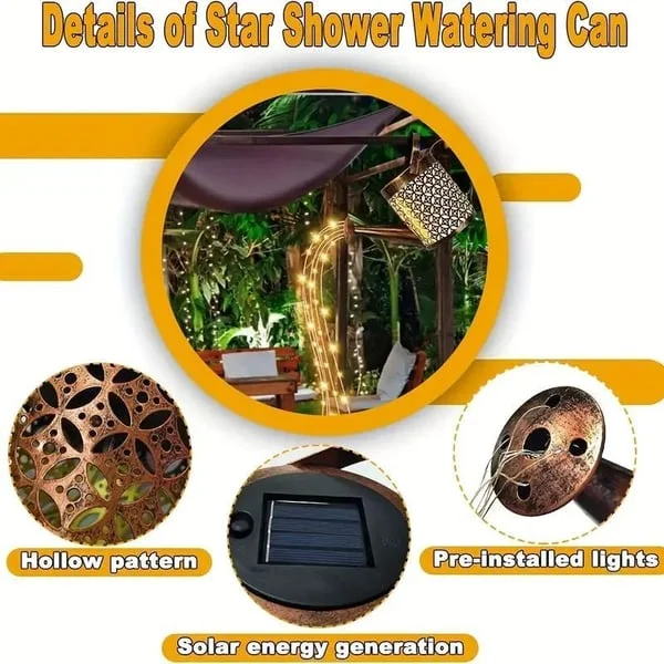 Solar Powered Garden Shower Light, Watering Can Lights