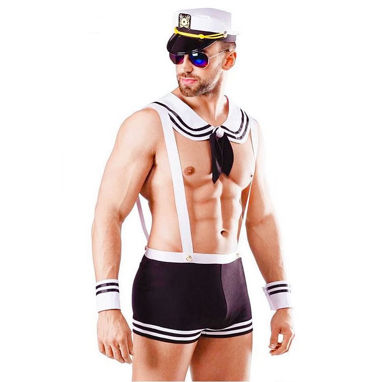 Halloween Sexy Underwear Male Navy Sailor Play Suit 