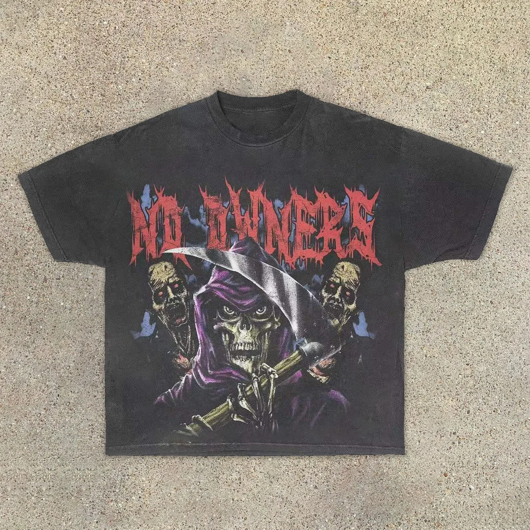 Reaper skull casual street T-shirt