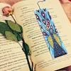 DIY Peafowl Special Shaped Diamond Painting Leather Tassel Bookmark