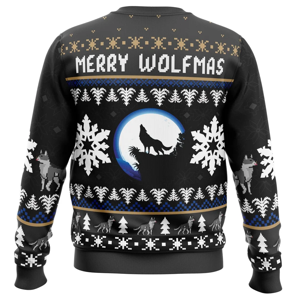 Merry Wolfmas Wolf Ugly Christmas Sweatshirt