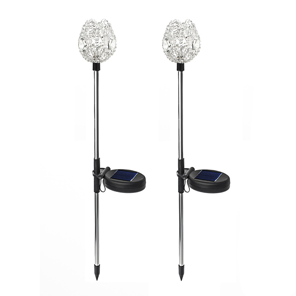 

2pcs LED Solar Light Crystal Cup Lawn Stake Lamp Outdoor Garden Decor (B), 501 Original