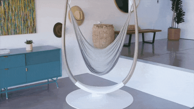 MINIMALIST FOOTPRINT: You can tuck your Hammock Throne into a quiet corner, make it the centerpiece of your living room or bring it outdoors for the summer! 