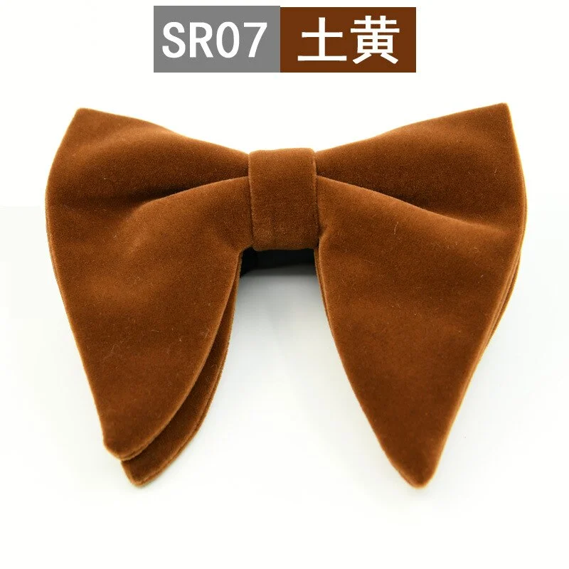 New Fashion Velvet Big Bowties for Women Mens Groom Wedding Bow Tie Skinny Solid Color Gravatas Slim Black Cravat Accessories