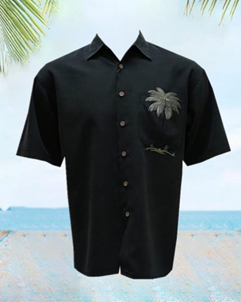 Coconut Trees Single-breasted Polo Shirt