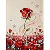 Rote Rose DIY-Perlenpunktgem&auml;lde mit Rahmen Perlenkunstgem&auml;lde 30x40cm Wohnkultur