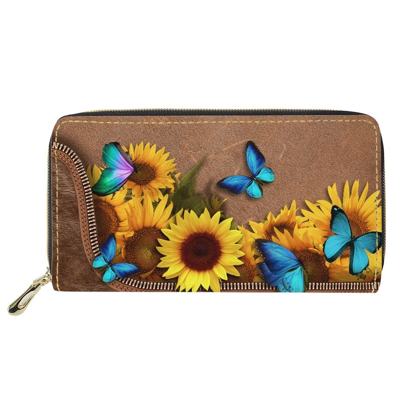 Women’s Customized Pu Leather Zipper Wallets