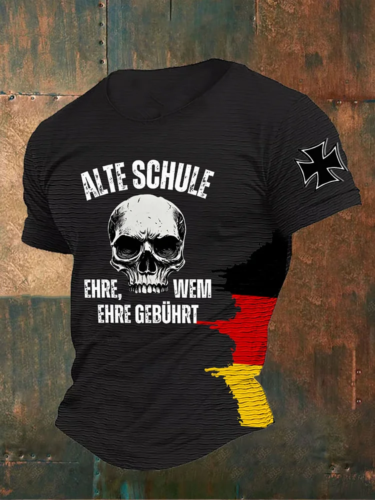 Herren Alte Schule: Bedrucktes T-Shirt Ehre, wem Ehre gebührt