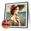 Diamond Painting -DIY Round Drill Girl(40x40cm)