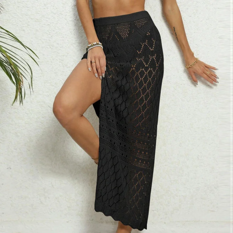 Athvotar Athvotar Yang Hollow Open Fork Sexy Beach Resort Dress Sunscreen Half-Dress