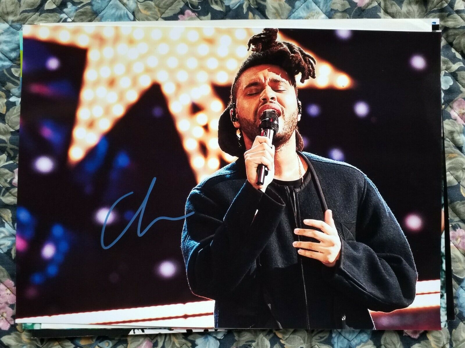 THE WEEKND Autographed Authentic Signed 11 3/4 × 8 1/4 Photo Poster painting