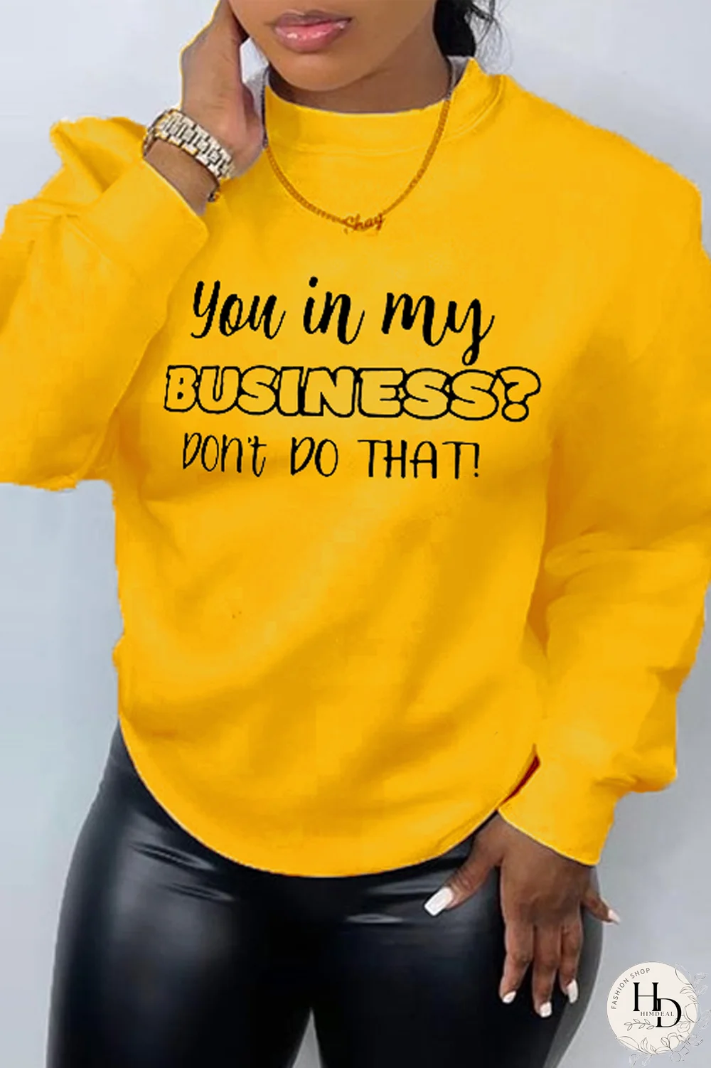 White Fashion Street Print Patchwork Letter O Neck Tops