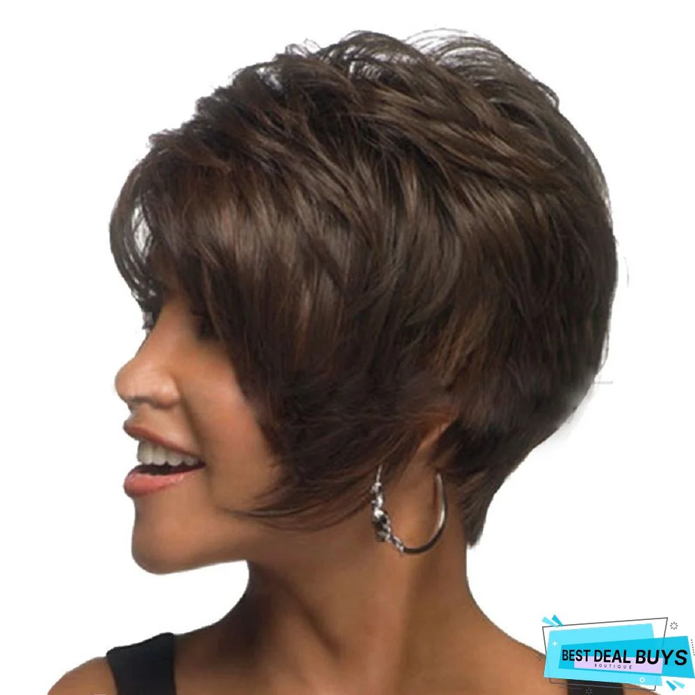 New Mixed Color Chemical Fiber Short Straight Hair Headgear Women