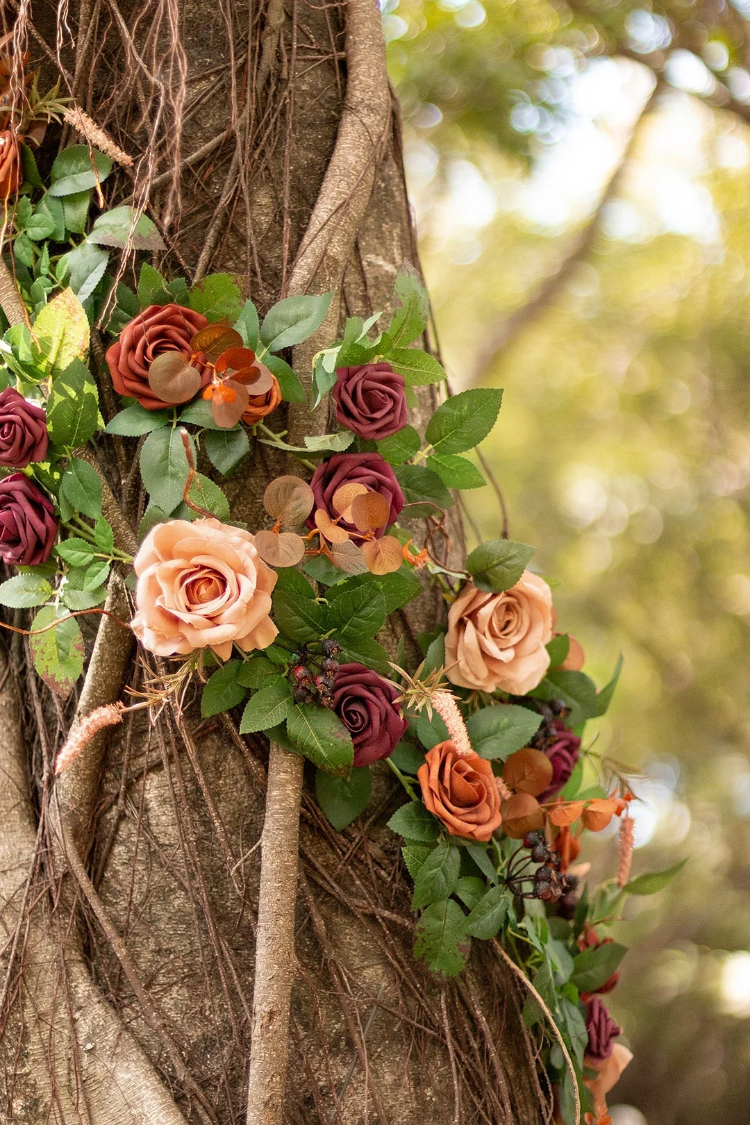 5ft Flower Garland in Sunset Terracotta