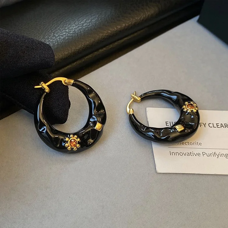 Black French Vintage Earrings