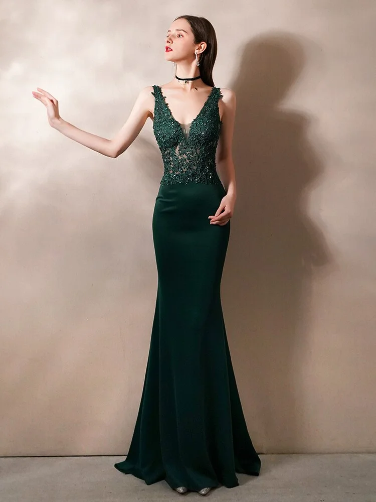 Mermaid Elegant Party Dresses for Women Luxury Long Evening Dress 2023 Dubai Robe Prom Gown Formal Suitable Re Occasion New