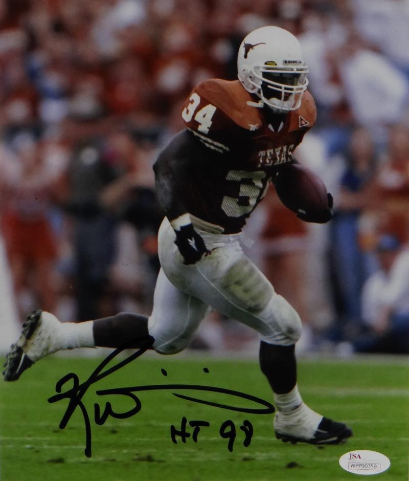 Ricky Williams Autographed Texas Longhorns 8x10 Running Photo Poster painting W/ HT- JSA W Auth