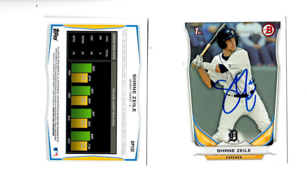 Shane Zeile Detroit Tigers Signed 2014 Bowman Draft Autographed Card UCLA Bruin