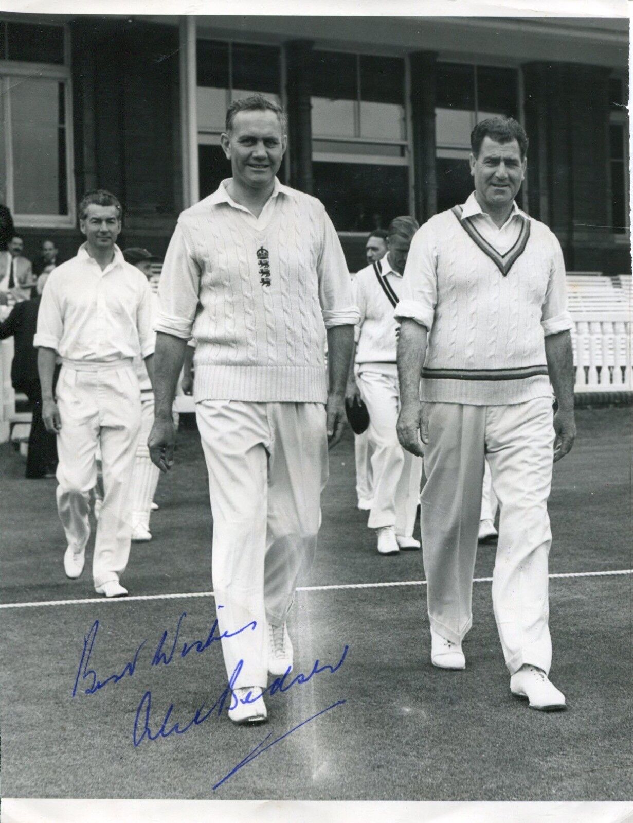 Cricket legend ALEC BEDSER signed Photo Poster painting & hand written letter UACC DEALER