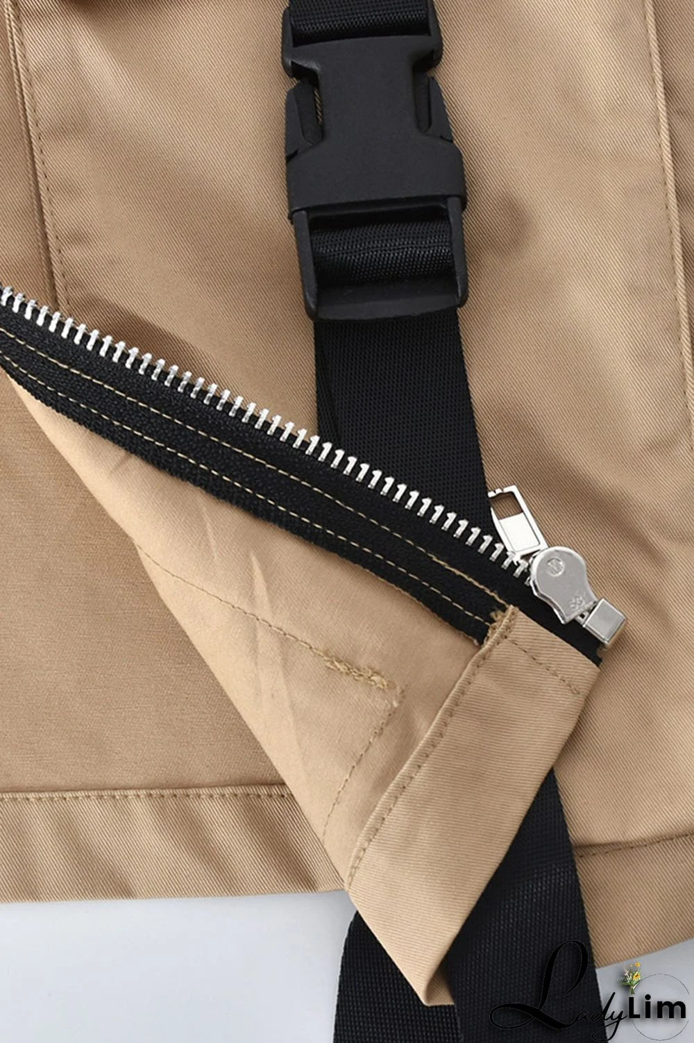 Purple Casual Street Solid Split Joint Pocket Zipper Tops