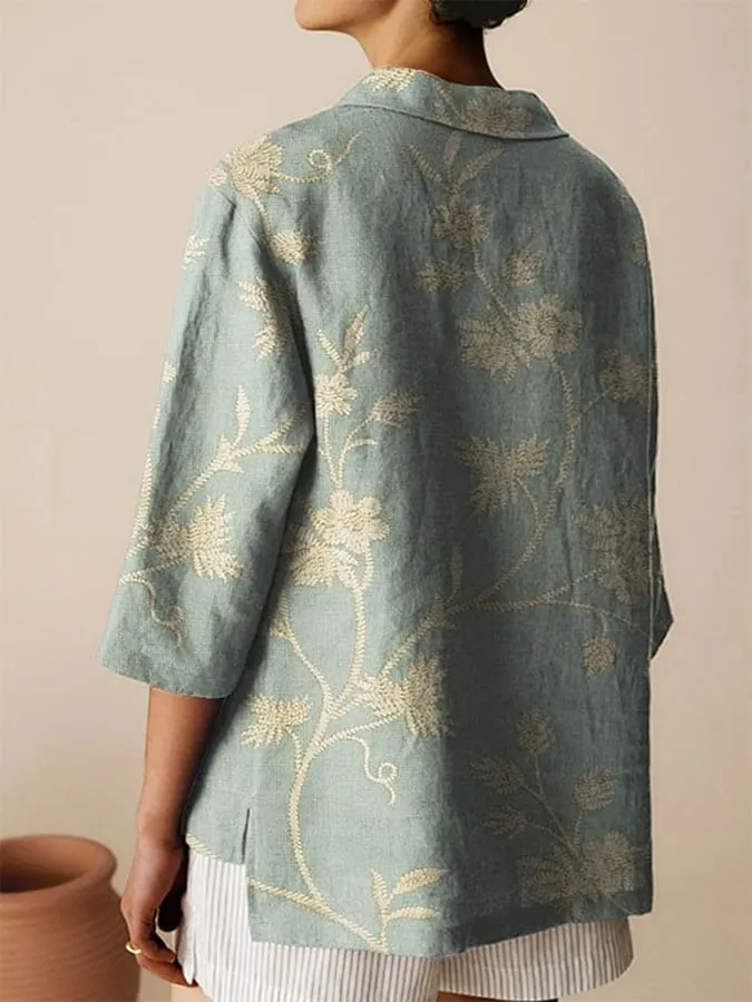 Chemise femme motifs variés avec col classique
