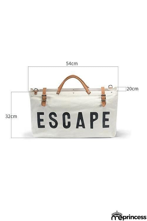 Letter Leather Buckle Travel Bag