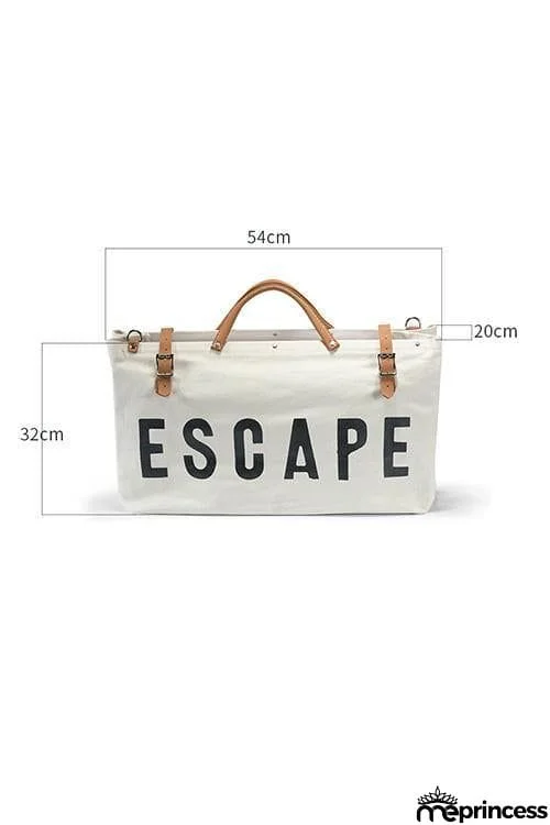 Letter Leather Buckle Travel Bag