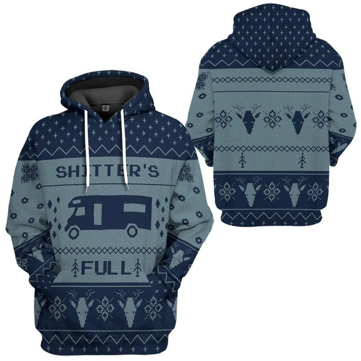 Unisex Blue Ugly Christmas Sweaters 3D Print Hoodies