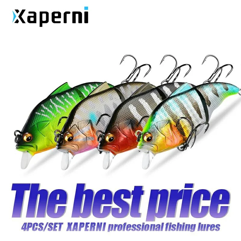 Xaperni Hot sales 4pcs/set 71mm 10g quality Wobblers fishing tackle fishing lures vibration bait for ice fishing Artificial