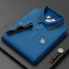 Lapel embroidered men's polo shirt