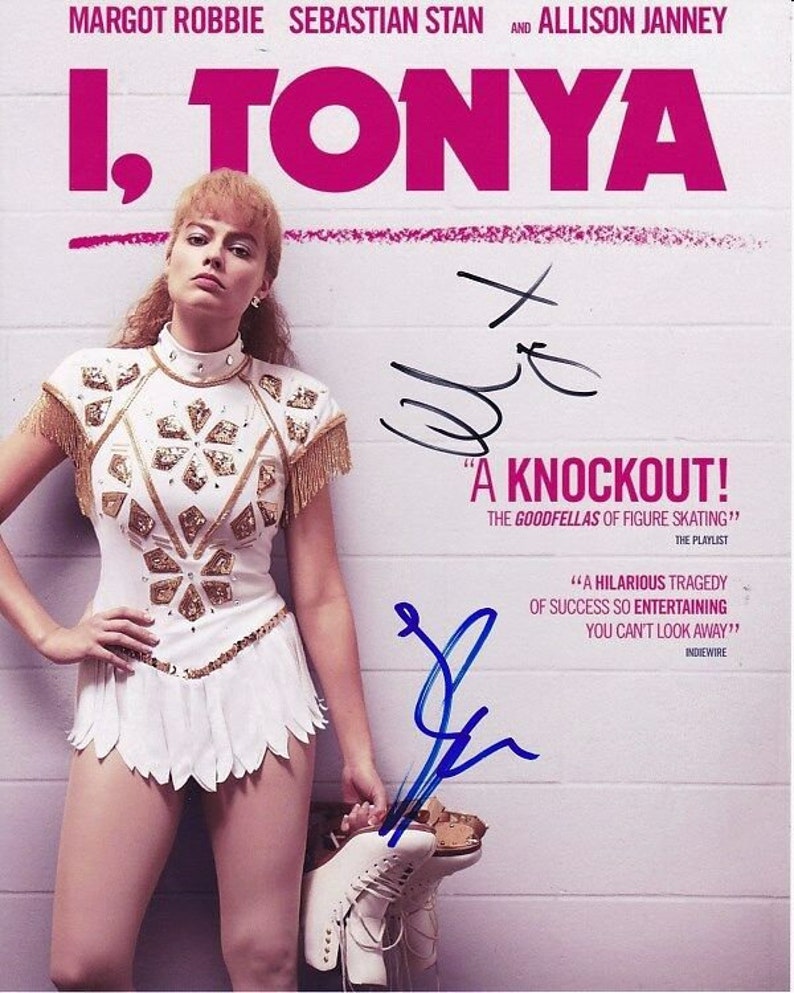 Margot robbie & sebastian stan signed autographed i, tonya Photo Poster painting