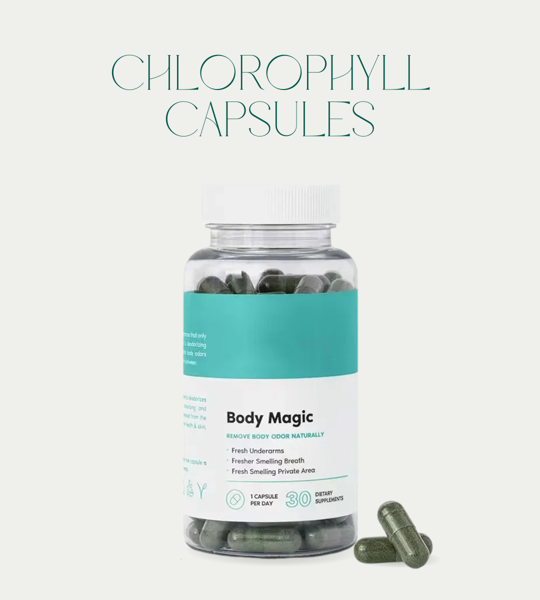 Chlorophyll Capsules - 30 Vegan Capsules for Detox. Digestion. Gut Health. Skin Support. and Oily Skin - Natural Energy Booster (200mg)