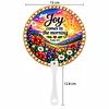 8Pcs DIY Diamond Painting Church Handheld Fans, Christian Bible Verse Scripture Hand Fans with Plastic Handles, Religious Inspirational Church Welcome Gifts for Visitors, Women Men, Bridal Shower Guest Favors