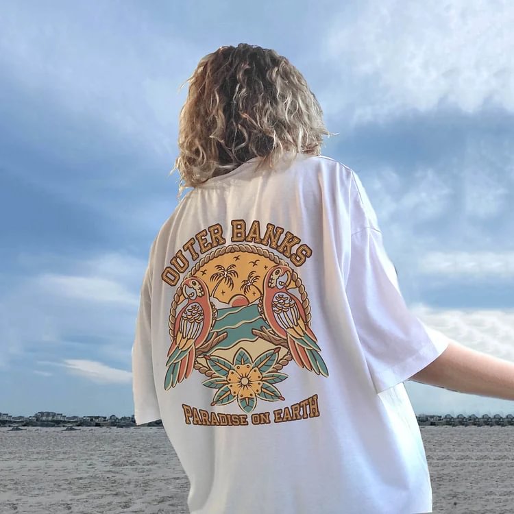 Outer Banks Beach Cotton Oversized T-shirt