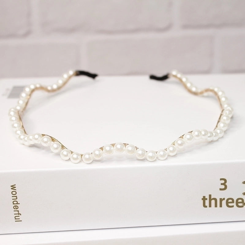New Pearl Headband Women Korean Internet Celebrity Headband Hair Clip Women’s Simple Elegant Pressed Hair Clip Headwear