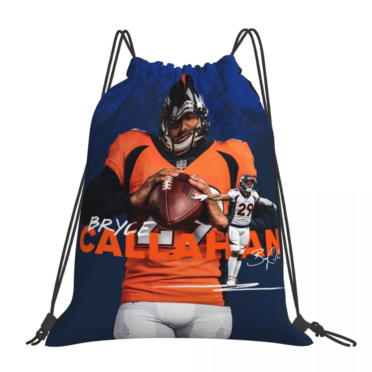Denver Broncos Bryce Callahan Drawstring Bags for School Gym