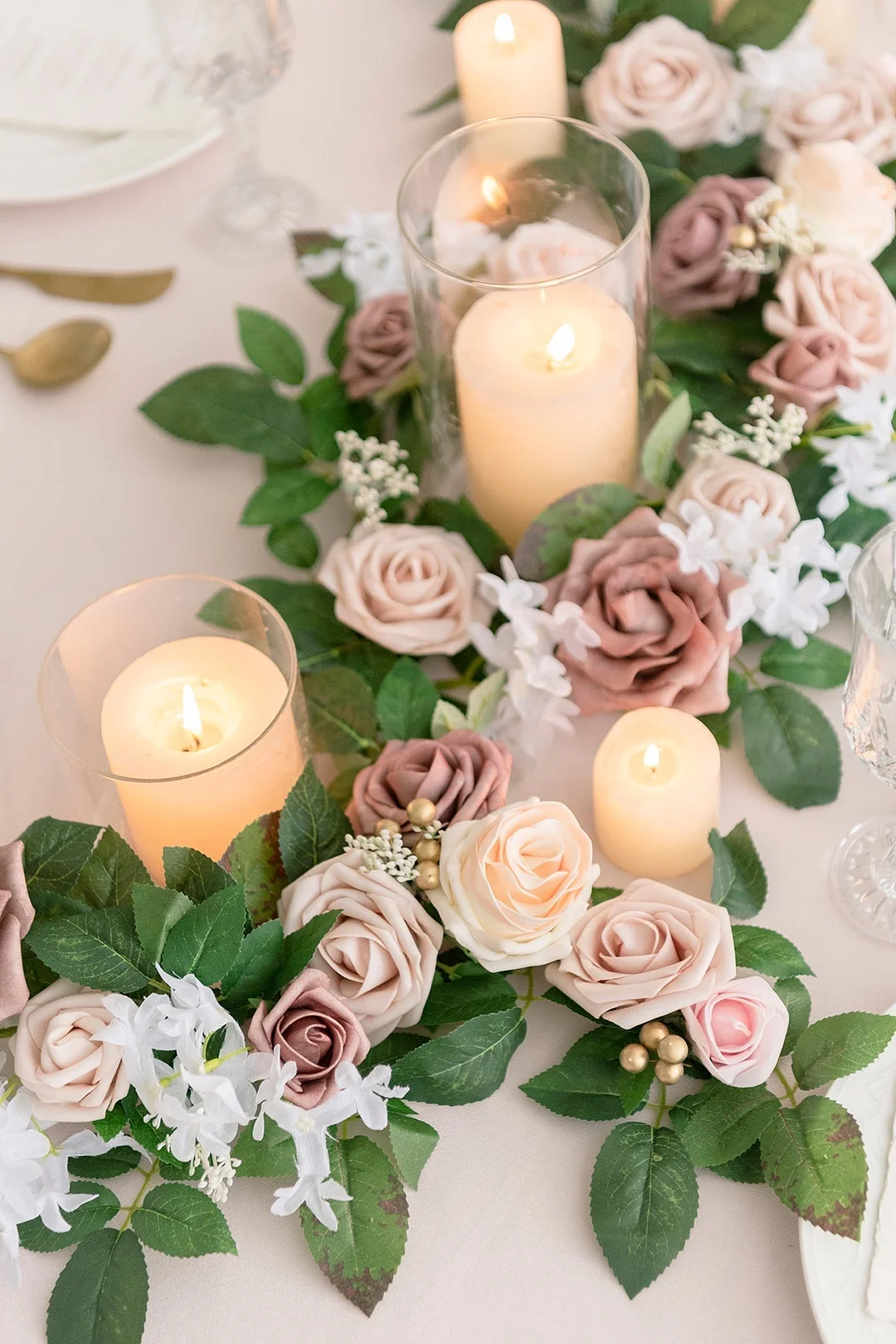 2ft Flower Garlands in Blush & Cream