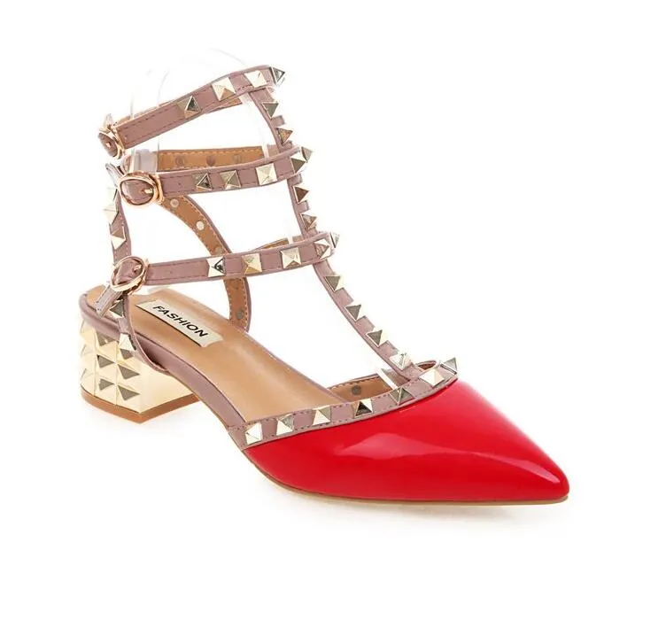 2020 New 10CM New High-heeled Shoes Female Pointed Stiletto Sexy Nightclub Word with Rivets Wild Sandals Female Summer