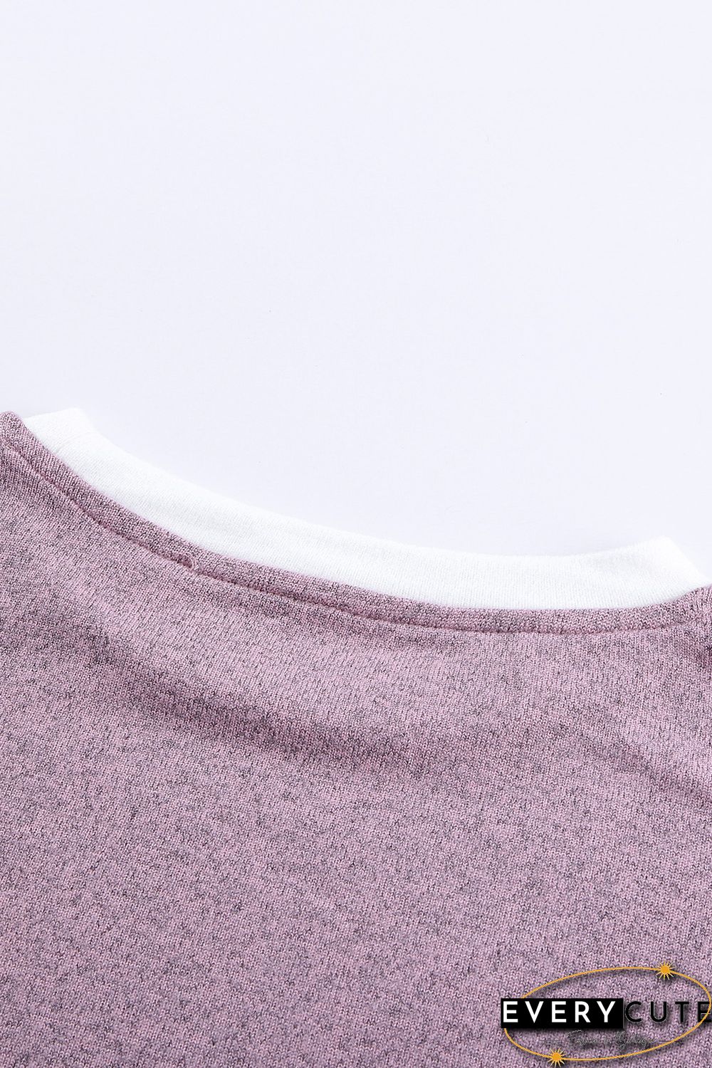 Splicing Sleeve Pink Knit Top