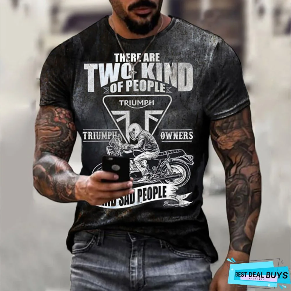 Men's Trim Lettered Men's Fashion Printed T-Shirt