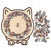 135-Piece Morandi-Colored Cat Shaped Wooden Jigsaw Puzzle