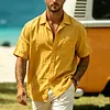 Men's Vacation Cotton-Linen Short-Sleeve Shirt With Chest Pocket by Inlyline