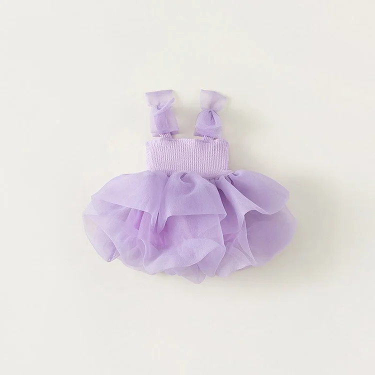 Toddler Girl Bowknot Puffy Mesh Dress