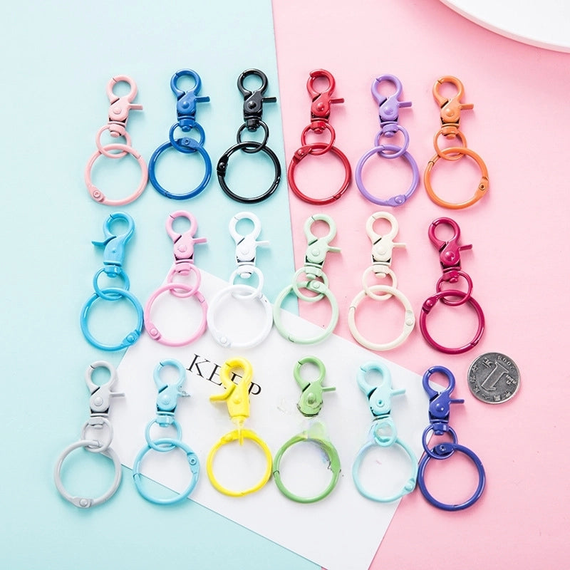 Clasp With Card Ring Jewelry Accessories Color Paint Key Chain Paint Metal Dog Chain Key Chain Pendant Key Ring