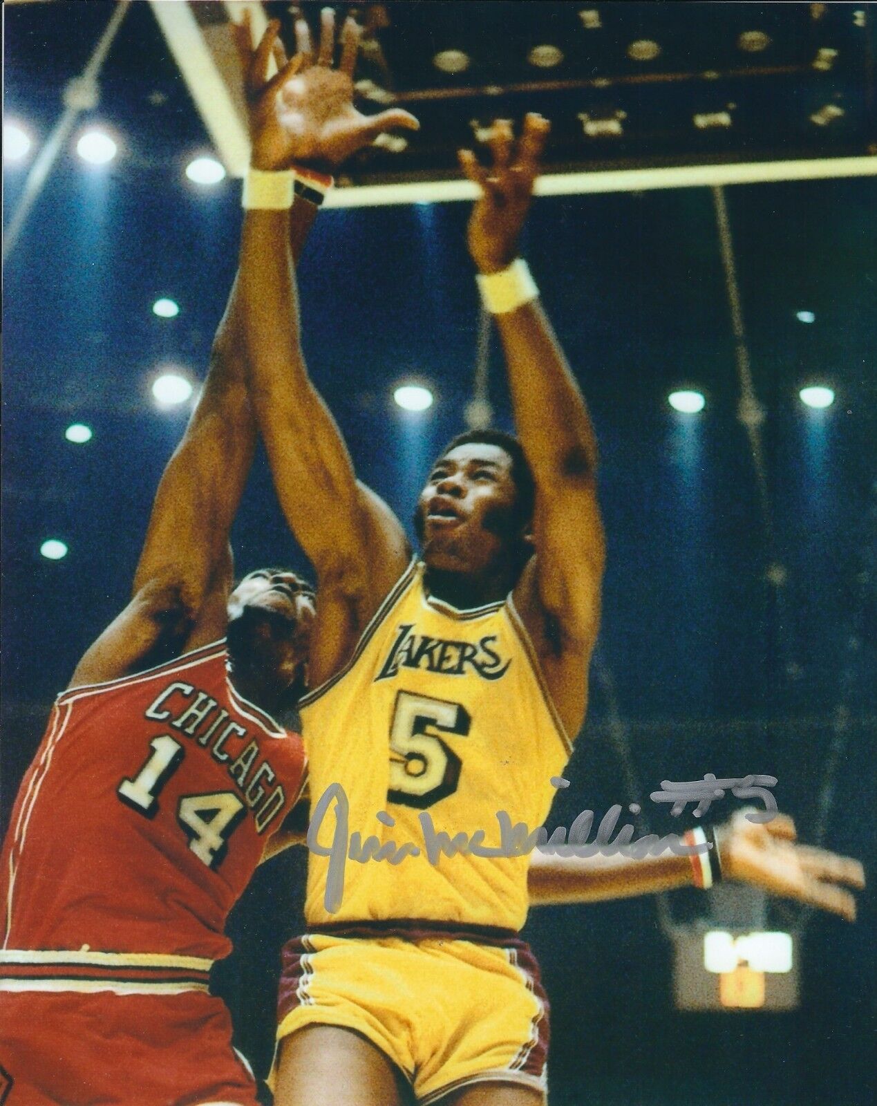 Autographed JIM MCMILLIAN Los Angeles Lakers 8x10 Photo Poster painting - COA