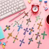 16pcs DIY Cross Diamond Painting Double-Sided Keychains