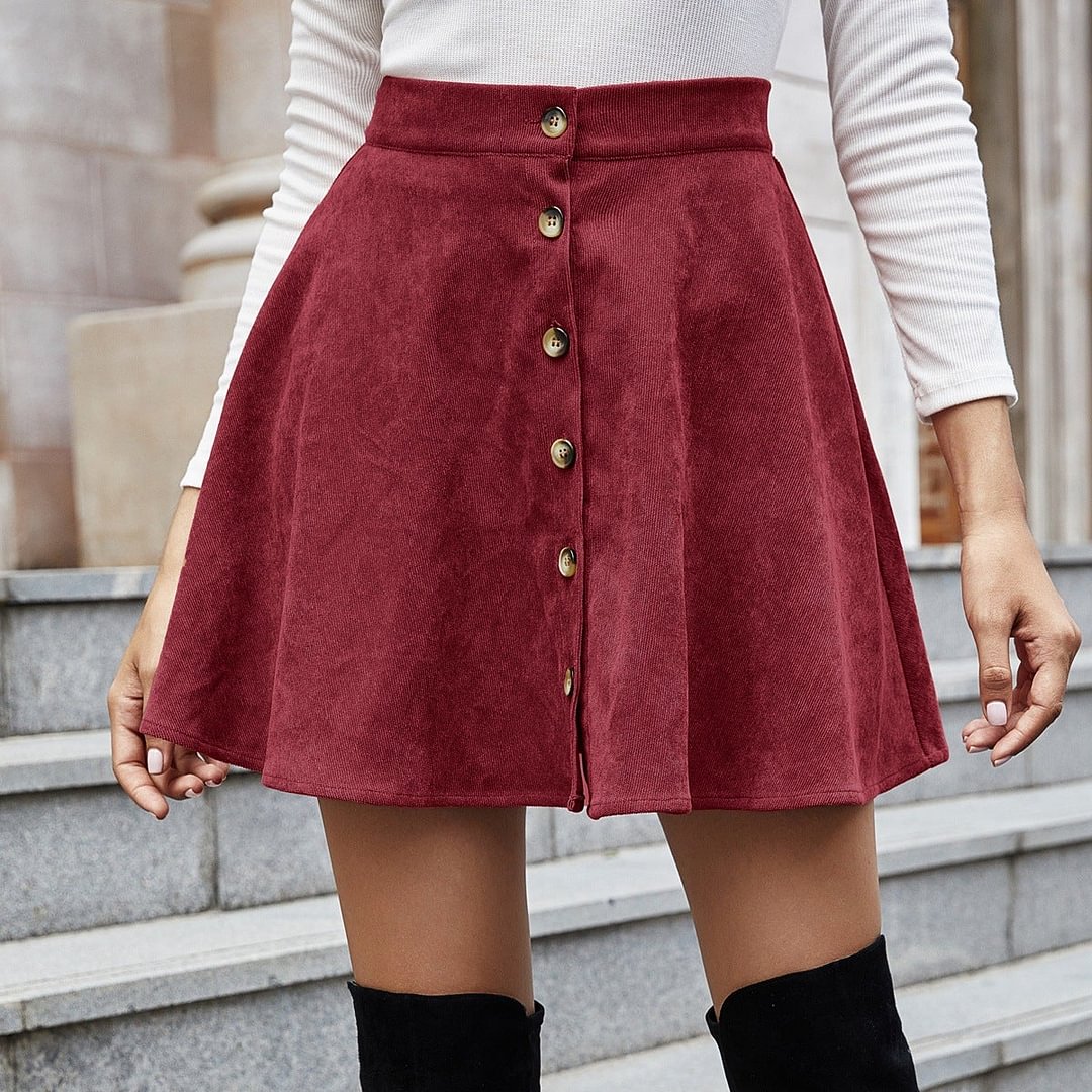 Fashion corduroy high waist skirt autumn and winter