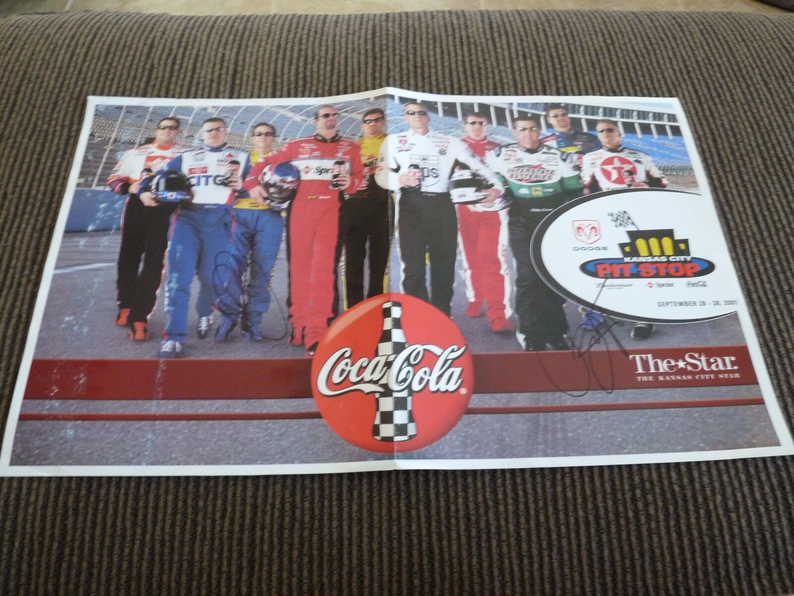 Kenny Wallace Bobby LaBonte Signed Nascar 12x19.5