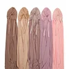 Plain Color Chiffon Women Headcover One Piece Cap Long Scarf